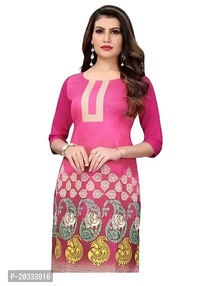 Lemon Tart Women's Crepe Printed Straight Kurti Size- X-Small Color-Pink (VOL-09-XS)-thumb2