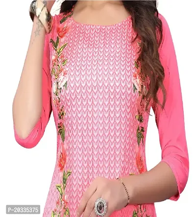 SANSKRUTI FASHION Women's Crepe Digital Print Straight Kurta (S, Pink)-thumb5