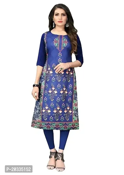 Lemon Tart Women's Crepe Printed Straight Kurti Size- X-Small Color-Blue (VOL-39-XXL)