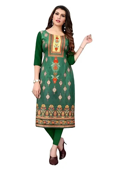 Tart Women's Crepe Straight Kurti Size- X-Small Color-Green (VOL-07-XXL)