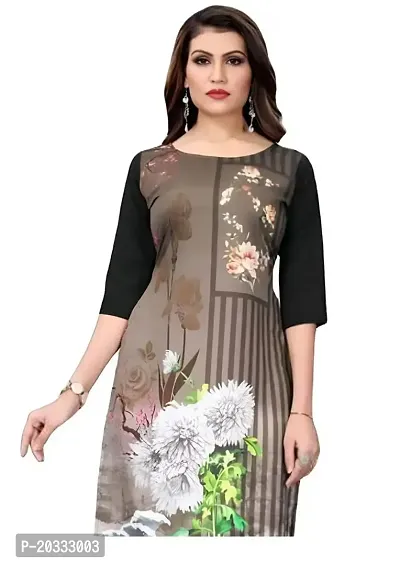 Lemon Tart Women's Crepe Printed Straight Kurti Size- X-Small Color-Black (VOL-25-XS)-thumb2