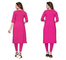 SANSKRUTI FASHION Women's Crepe Digital Print Straight Kurta(Pack of 2) (M, PinkHOTPINK)-thumb1