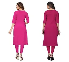 SANSKRUTI FASHION Women's Crepe Digital Print Straight Kurta(Pack 2) (S, PinkDEEPPINK)-thumb1