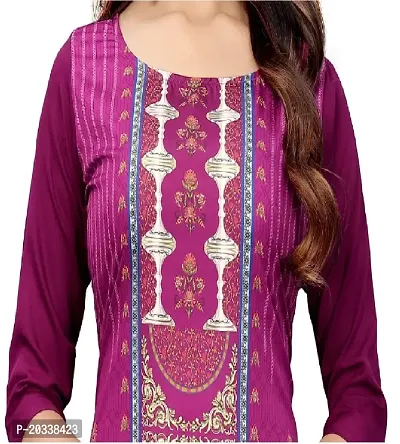 SANSKRUTI FASHION Women's Crepe Digital Print Straight Kurta (S, Purple)-thumb5