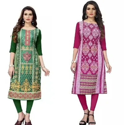 Pack Of 2- Stylish Crepe Kurtis