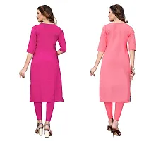 SANSKRUTI FASHION Women's Crepe Digital Print Straight Kurta(Pack of 2) (XL, PinkPeach)-thumb1