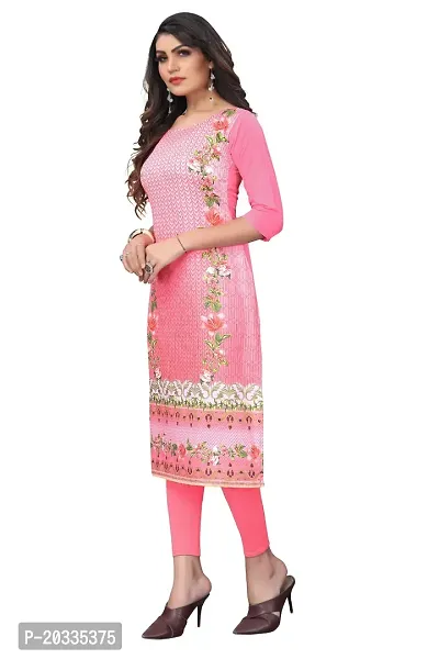 SANSKRUTI FASHION Women's Crepe Digital Print Straight Kurta (S, Pink)-thumb4