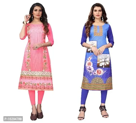 Classic Crepe Printed Kurtis for Women, Pack of 2-thumb0