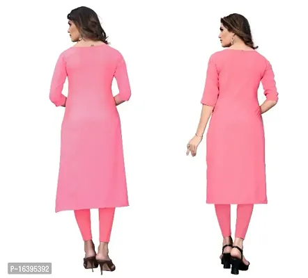 Sanskruti fashion Women's Crepe Digital Print Straight Kurta (Pack Of 2)PeachCoralPink-thumb2