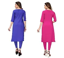 Sanskruti fashion Women's Crepe Digital Print Straight Kurta (Pack Of 2)BluePink-thumb3