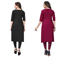 Sanskruti fashion Women's Crepe Digital Print Straight Kurta (Pack Of 2)BlackPurpel-thumb1