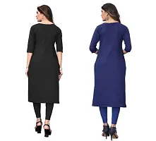 Sanskruti fashion Women's Crepe Digital Print Straight Kurta (Pack Of 2)BlackBlue-thumb1