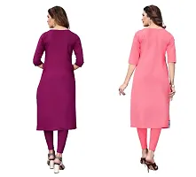 Sanskruti fashion Women's Crepe Digital Print Straight Kurta (Pack Of 2)PurpelPink-thumb3