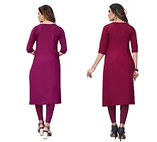 Sanskruti fashion Women's Crepe Digital Print Straight Kurta (Pack Of 2)PurpelDarkPurpel-thumb3