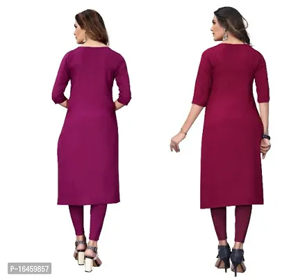 Sanskruti fashion Women's Crepe Digital Print Straight Kurta (Pack Of 2)PurpelDarkPurpel-thumb4