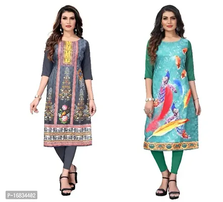 Sanskruti fashion Womens Crepe Digital Print Straight Kurta-thumb0