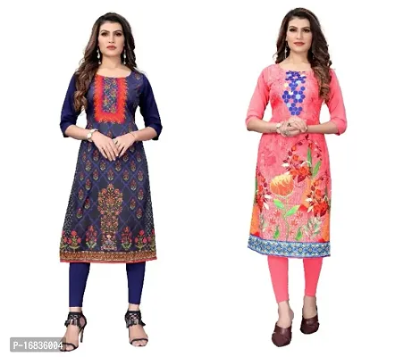 Classic Crepe Printed Kurtis for Women, Pack of 2-thumb0