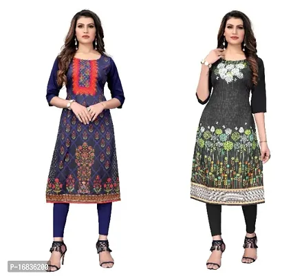 Classic Crepe Printed Kurtis for Women, Pack of 2-thumb0