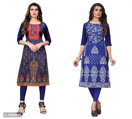 Classic Crepe Printed Kurtis for Women, Pack of 2-thumb0