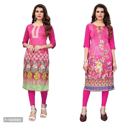 Classic Crepe Printed Kurtis for Women, Pack of 2-thumb0