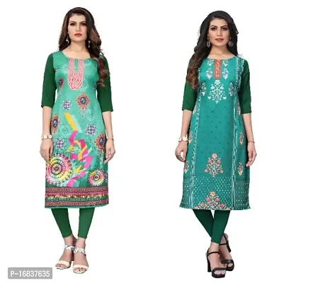 Classic Crepe Printed Kurtis for Women, Pack of 2