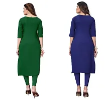 Sanskruti fashion Women's Crepe Digital Print Straight Kurta (Pack Of 2)GreenBlueViolot-thumb1