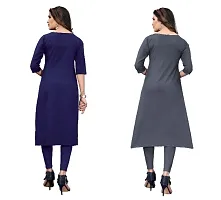 Reliable Crepe Printed Straight Kurta For Women- Pack Of 2-thumb2