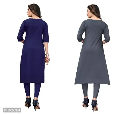 Reliable Crepe Printed Straight Kurta For Women- Pack Of 2-thumb3