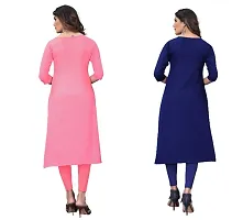 Sanskruti fashion Women's Crepe Digital Print Straight Kurta (Pack Of 2)CoralPinkBlueViolot-thumb3