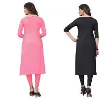 Reliable Crepe Printed Straight Kurta For Women- Pack Of 2-thumb1