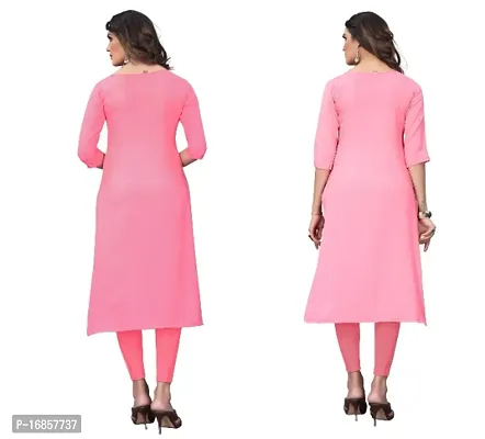 Sanskruti fashion Women's Crepe Digital Print Straight Kurta (Pack Of 2)CoralPinkRosePink-thumb4