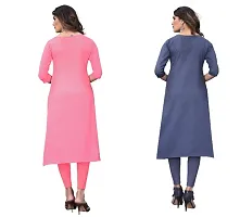 Reliable Crepe Printed Straight Kurta For Women- Pack Of 2-thumb1