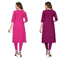 Sanskruti fashion Womens Crepe Digital Print Straight Kurta (Pack Of 2)HotPinkDarkPurpel-thumb3