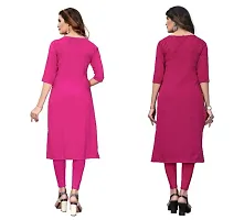 Sanskruti fashion Women's Crepe Digital Print Straight Kurta (Pack Of 2)HotPinkDeepPink-thumb3