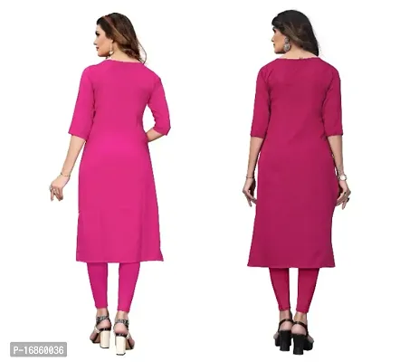 Sanskruti fashion Women's Crepe Digital Print Straight Kurta (Pack Of 2)HotPinkDeepPink-thumb4