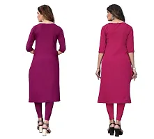 Sanskruti fashion Women's Crepe Digital Print Straight Kurta (Pack Of 2)DarkPurpelDeepPink-thumb3