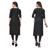 Sanskruti fashion Women's Crepe Digital Print Straight Kurta (Pack Of 2)SaddleBrownRedBlack-thumb3