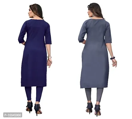 Sanskruti fashion Womens Crepe Digital Print Straight Kurta (Pack Of 2)-thumb4