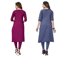 Sanskruti fashion Womens Crepe Digital Print Straight Kurta (Pack Of 2)-thumb3