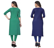 Sanskruti fashion Women's Crepe Digital Print Straight Kurta (Pack Of 2)SpringGreenDarkBlue-thumb1