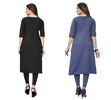 Sanskruti fashion Women's Crepe Digital Print Straight Kurta (Pack Of 2)SteeBlueBlueGrey-thumb3