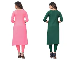 Sanskruti fashion Womens Crepe Digital Print Straight Kurta (Pack Of 2)RosepinkOliveGreen-thumb3