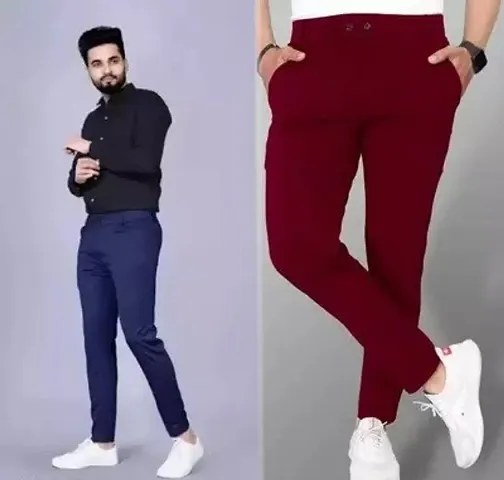 Mens Trendy Formal Trousers Pack of 2