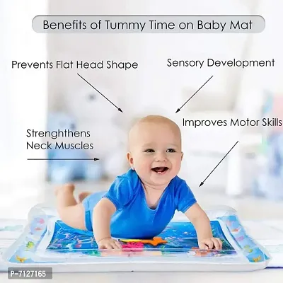 Baby Kids Water Play Mat Toys Inflatable Tummy Time Leakproof Water Play Mat and Toddlers Perfect Fun Activity Inflatable Mat, Activity Play Center Indoor and Outdoor Water Play Mat for Baby-thumb2