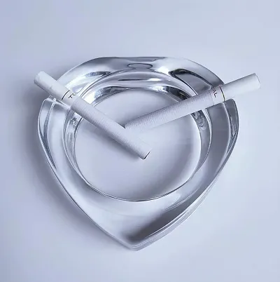 Glass Ashtray for Home Office, Ashtray for Cigarette Stylish, Ash Trays for Smoking for Home, Paper Weight, Best Gift (Heart Shape)