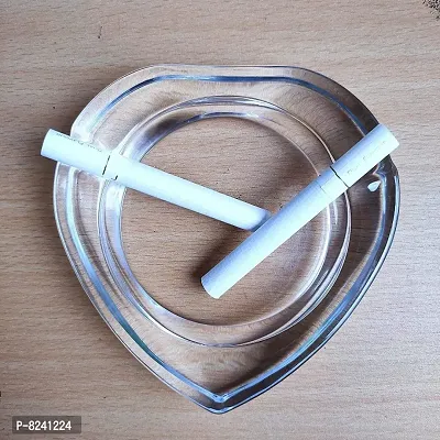 Glass Ashtray for Home Office, Ashtray for Cigarette Stylish, Ash Trays for Smoking for Home, Paper Weight, Best Gift (Heart Shape)-thumb3