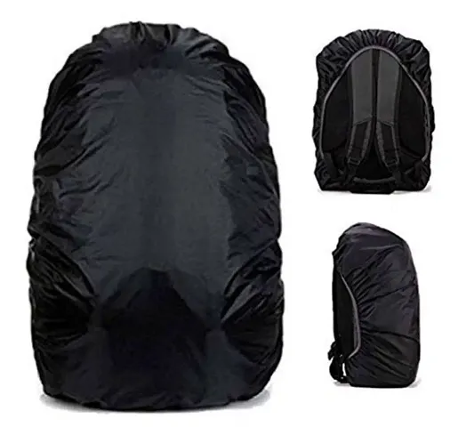 Nylon Backpack Rain Dust Bag Cover Waterproof with Cary Pouch Adjustable Bag Cover, Black-1