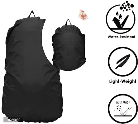 Nylon Backpack Rain Dust Bag Cover Waterproof with Cary Pouch Adjustable Bag Cover, Black-1-thumb3