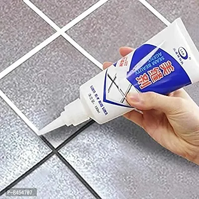 Starlight Tiles Gap Filler Waterproof Crack Grout Gap Filler Agent Water Resistant Silic (White)-thumb0
