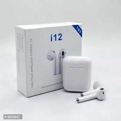 I12 TWS Wireless Earbuds with High Bass and Treable, Touch Sensor Mic Bluetooth Headset-thumb0